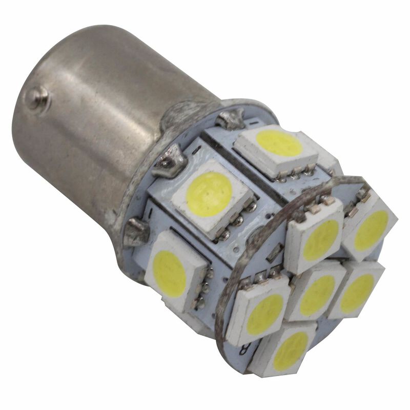 1156 / BA15S White LED 800 Lumen Light Bulbs Set