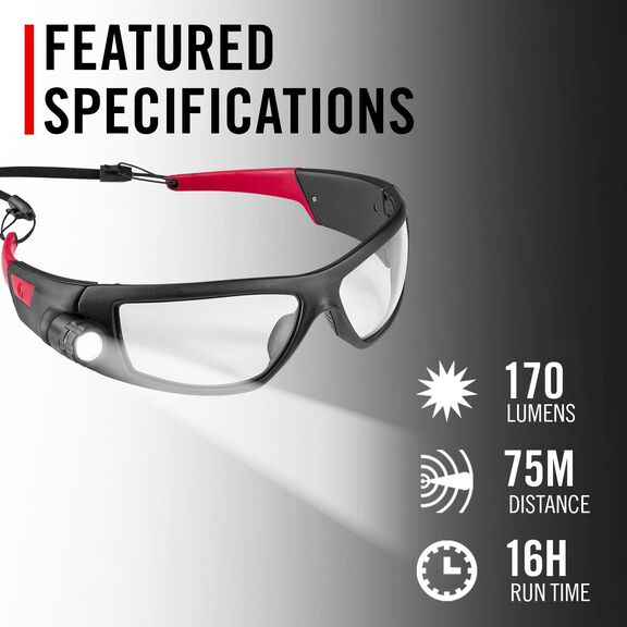 SPG500 Rechargeable Safety Glasses image number 1