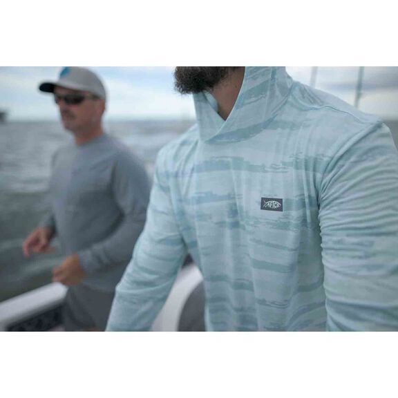 Men's Ocean Bound UPF Printed Hooded Shirt image number 4