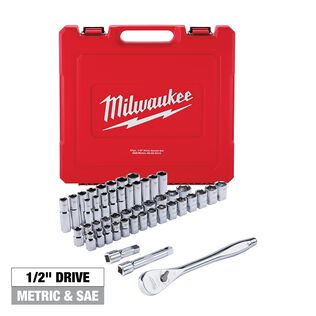 1/2" Socket Wrench Set (SAE & Metric), 47 Piece