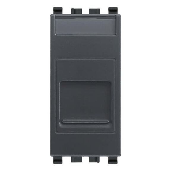 Vimar Eikon RJ45 Keystone Adaptor with Dust Cap, Grey image number 0