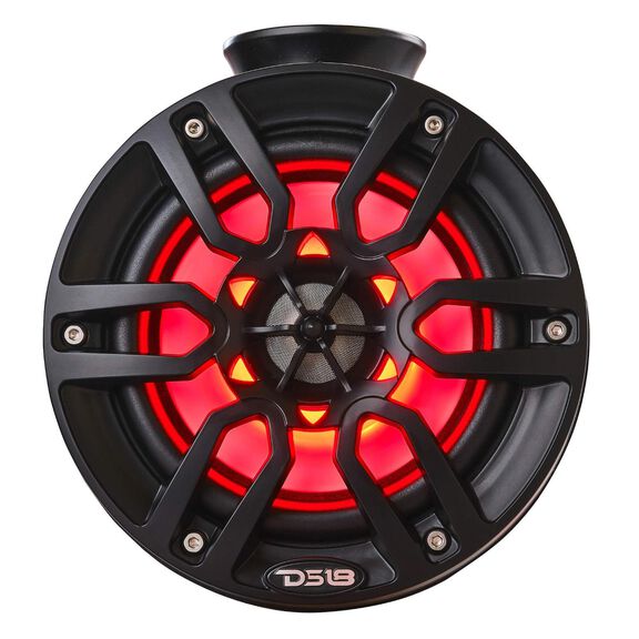 HYDRO 6.5" Short Marine Tower Speakers with Flat and Pole Mount, RGB LED Lights, 300 Watts, Black image number 1