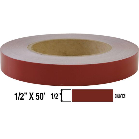 Premium 1/2" X 50' Single Pinstripe - Dark Red image number 3