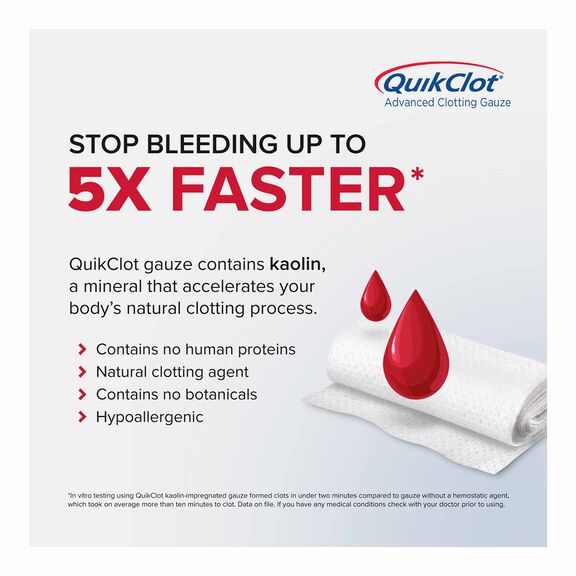 QuikClot&reg; Advanced Clotting Gauze, 3" x 24" image number 4