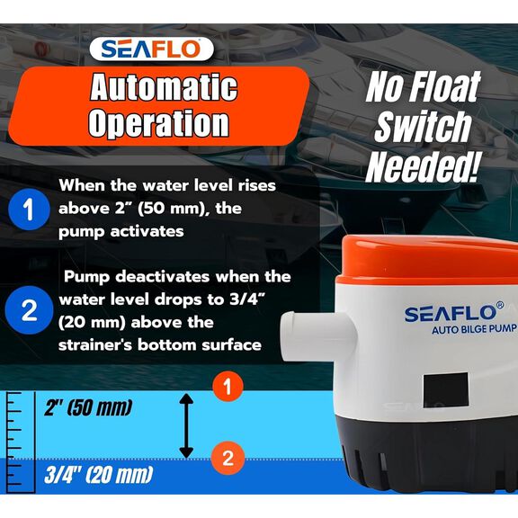 SEAFLO 06 Series 750 GPH Automatic Bilge Pump 12V image number 7