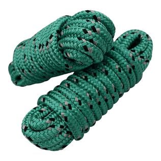 2 pack - SM 1/2" Dock Line Green with Black Tracer - 10 Foot