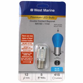 Double Contact Index Bayonet BA15D-1142 LED Premium Bulb, Blue