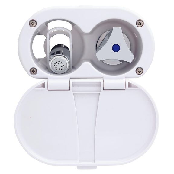 Trinidad Transom Shower Cold Only, Arctic White Cup & Lid, Hammer-Head Arctic White Sprayer, 6' White Rubber Hose, Chrome Trinidad Handle image number 4