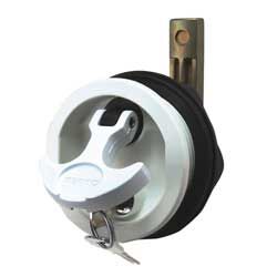 Surface Mount Lock & Latch For Smooth and Carpeted Surfaces with Extra Long Offset Cam Bar, White