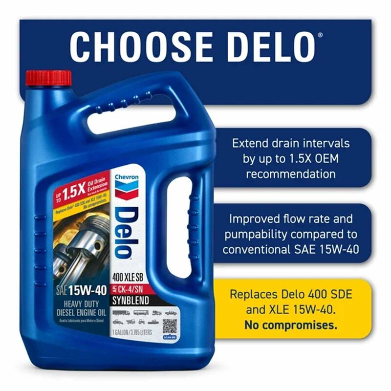 Chevron Delo 400 SDE 15W-40 Heavy Duty Conventional Diesel Engine Oil, 1 Gallon image number 2