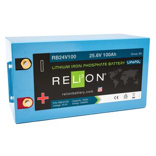 Group 8D RB24V100 Lithium Iron Phosphate Deep Cycle Battery, 24V, 100Ah
