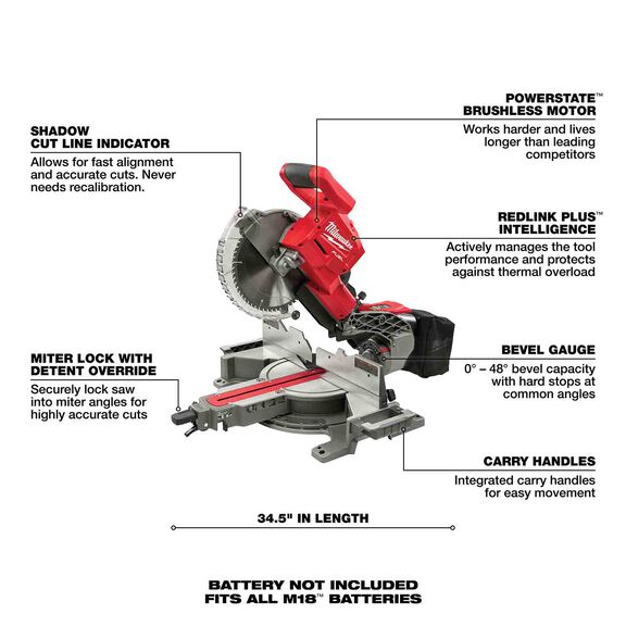 M18 FUEL&trade; Dual Bevel Sliding Compound Miter Saw image number 1