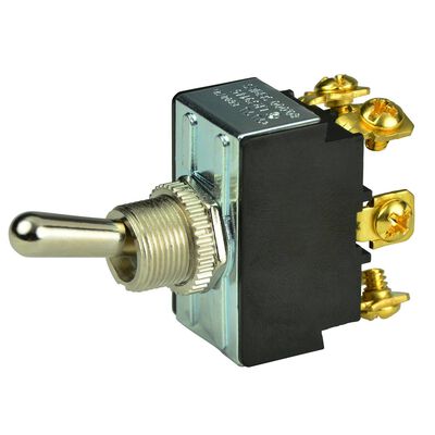 Chrome Plated Toggle Switch, On/Off/On, DPDT