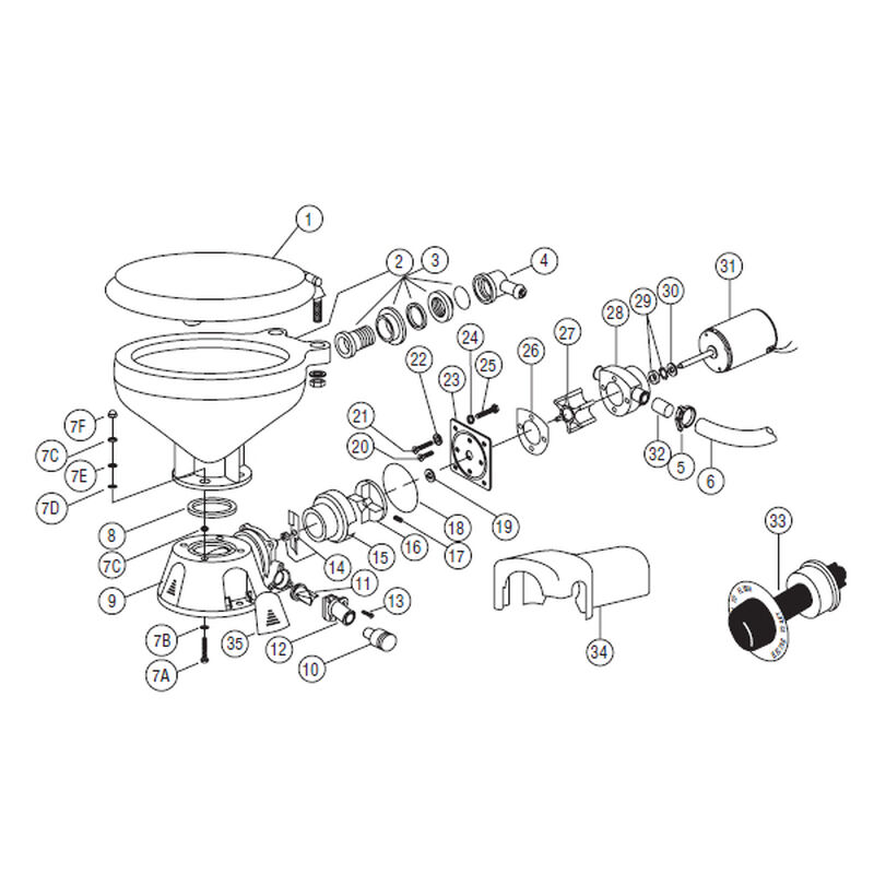 West Marine and Jabsco Service Kits and Parts for Electric Toilets image number null