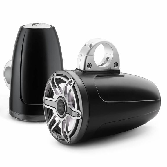 M6-770ETXv3-Sb-S-GmTi-i 7.7" Enclosed Marine Coaxial Speaker System, Satin Black, Gunmetal and Titanium Sport Grille with RGB LED Lighting image number 4