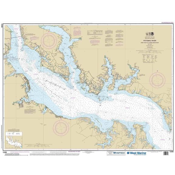 Maptech&reg; NOAA Recreational Waterproof Chart-Potomac River Piney Point to Lower Cedar Point, 12286 image number 0