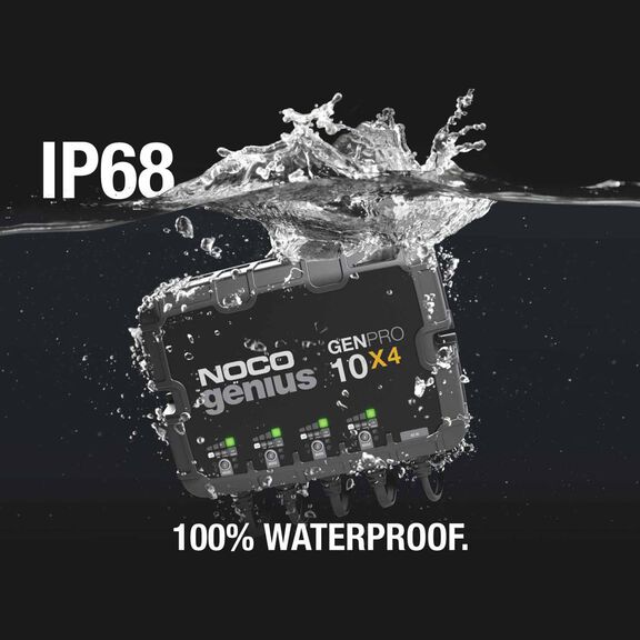 Noco Genius GENPRO10X4 Onboard Waterproof Marine Battery Charger with Precision Smart Charging, Battery Repair Mode and Advanced Temperature Compensation, 40 Amp, 12V, 4-Bank image number 4
