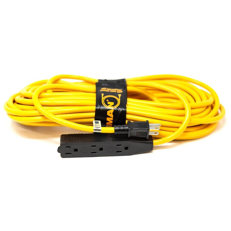 50' Medium Duty 5-15P to (3) 5-15R Household Power Cord With Storage Strap image number null