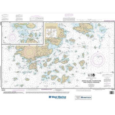 Maptech® NOAA Recreational Waterproof Chart-Deer Island Thorofare and Casco Passage, 13315