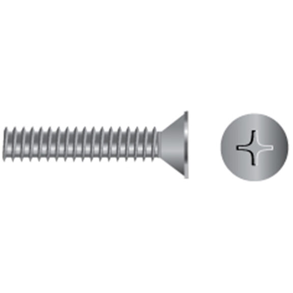 M6 X 20mm Stainless Steel Phillips Flat-Head Metric Machine Screws, 50-Pack image number 0