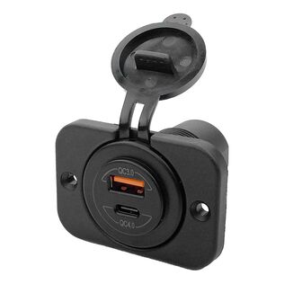 Dual USB Socket and Panel, 12V DC
