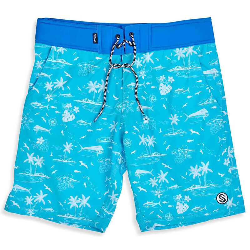 SCALES Men's Never A Tourist Board Shorts West Marine