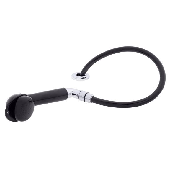 Deck-Mount Sprayer Large Black Sprayer w/Elbow, 6' Black Rubber Hose, Ultra-Low Profile Holder image number 1