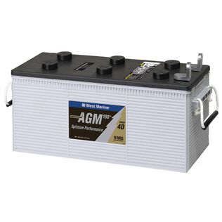 L-Terminal Group 4D Dual Purpose Marine AGM Battery, 198 Amp Hours, 1110 Cold Cranking Amps, 1420 Marine Cranking Amps, 380 Reserve Minutes