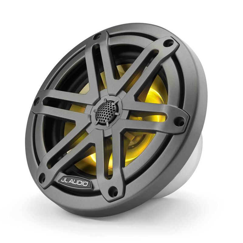 M3-650X-S-Gm-i 6.5" Marine Coaxial Speakers Gunmetal Sport Grilles with RGB LED Lighting image number 4