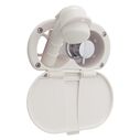 Aidack Transom Shower Hot/Cold Mixer, Warm White Cup & Lid, Small Warm White Sprayer, 10' White Rubber Hose, Chrome Aidack Handle image number 0