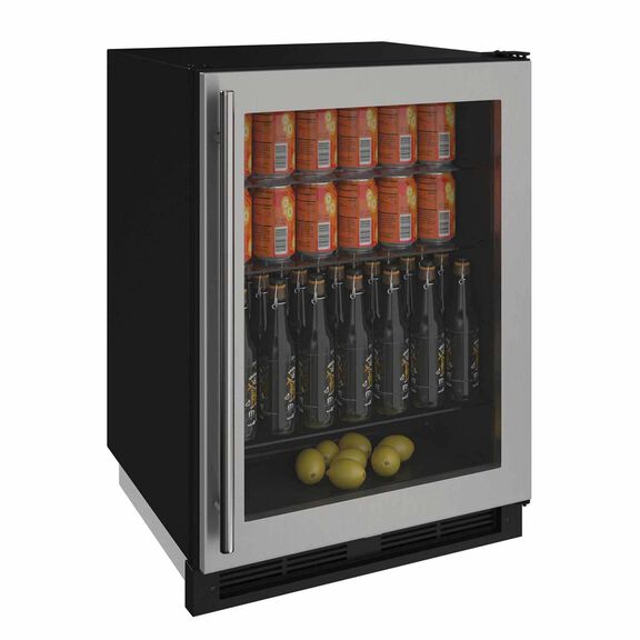 24" Stainless Glass Door Refrigerator image number 0