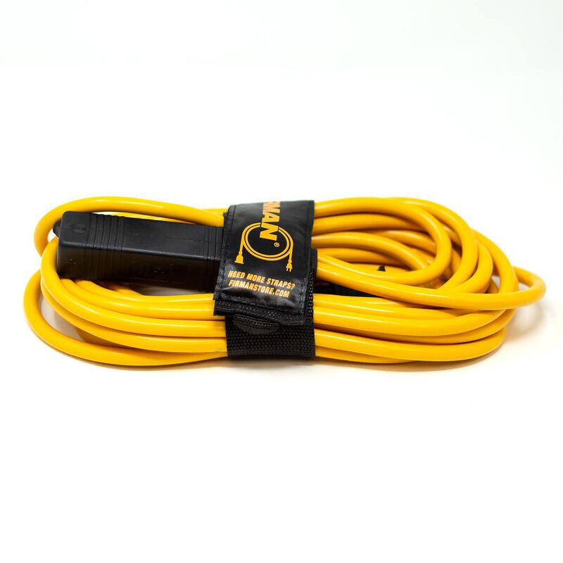 25' Medium Duty 5-15P to (3) 5-15R Household Power Cord With Storage Strap image number 1