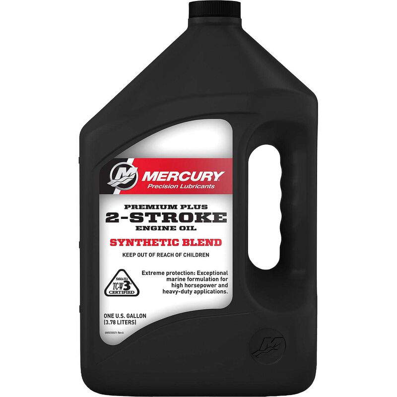 Mercury Marine Premium Plus TC-W3 2-Stroke Marine Engine Oil Synthetic Blend for Outboards, Gallon | by West Marine
