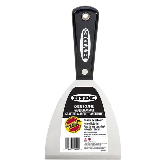 Black & Silver 4'' XHD Stiff Chisel Scraper image number 1