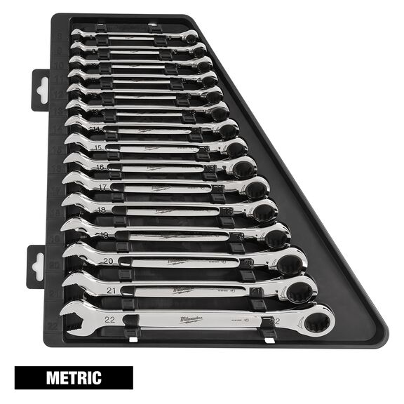 Ratcheting Combination Wrench Set - Metric, 15 Piece image number 0
