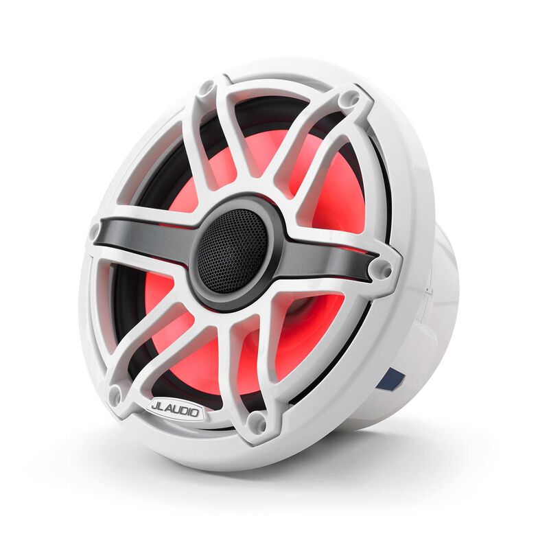 M6-770X-S-GwGw-i 7.7" Marine Coaxial Speakers, White Sport Grilles with RGB LED Lighting image number 4