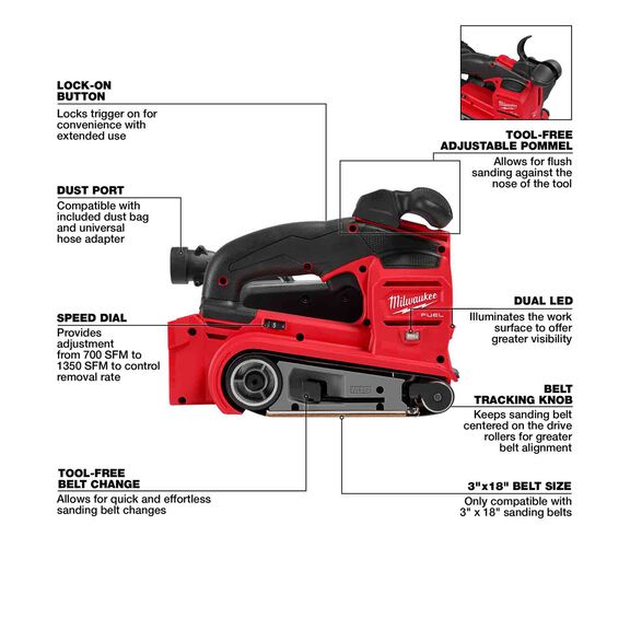 M18 FUEL&trade; 3"x18" Belt Sander image number 1