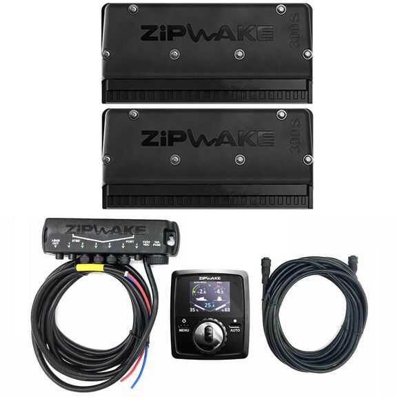 Zipwake 300S Standard Dynamic Fully Automatic Trim Control System Kit with Remote Control, Built-in GPS, 3D-Gyro and 3D Accelerometer and Interceptors 28.6" Width, 6.1" Depth, 10.8" Height image number 0