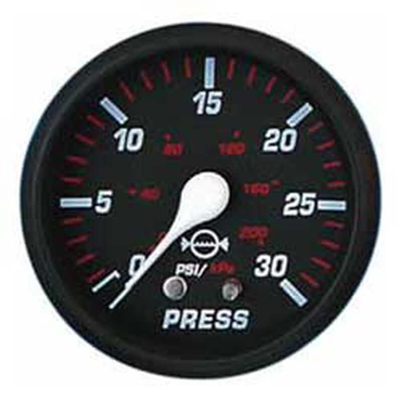 Water Pressure Gauge, Professional Red, 30 PSI West Marine