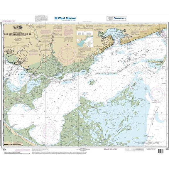 Maptech&reg; NOAA Recreational Waterproof Chart-Lake Borgne and Approaches Cat Island to Point aux Herbes, 11371 image number 0