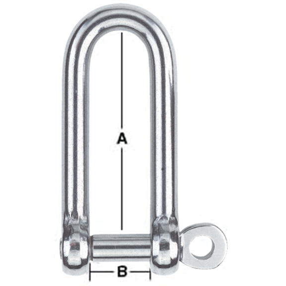 5mm Stainless Steel Long Shackle with 3/16" Pin image number 0
