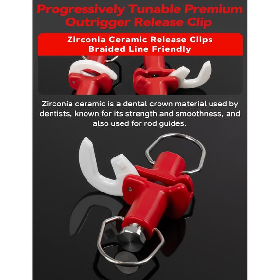 BLUEWING Progressively Tunable Premium Outrigger Release Clip, Red, 2pcs image number 1