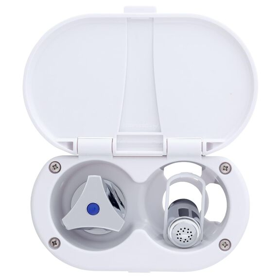 Trinidad Transom Shower Cold Only, Arctic White Cup & Lid, Hammer-Head Arctic White Sprayer, 6' White Rubber Hose, Chrome Trinidad Handle image number 5