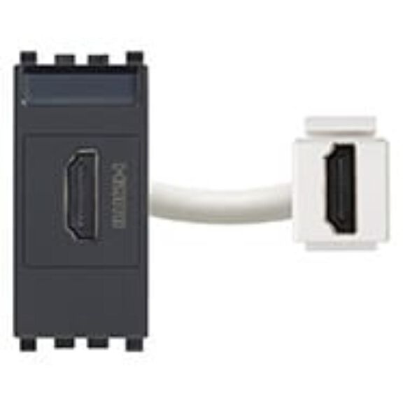 Vimar Eikon HDMI 2.1b Socket Connector, Keystone Fixing, Grey image number 0