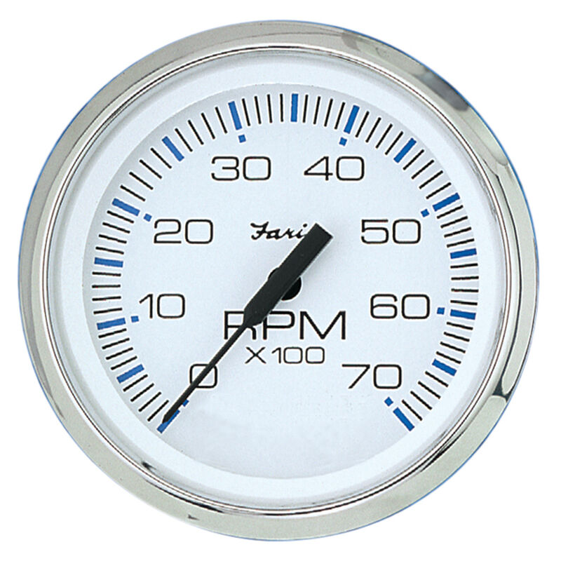 Chesapeake White SS Series Tachometer, 7000 rpm, Universal for all