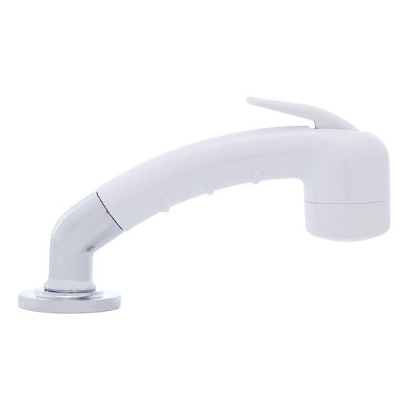 Deck-Mount Sprayer Small Arctic White Sprayer No Hook w/Elbow, 10' White Rubber Hose, Low Profile Holder image number 2