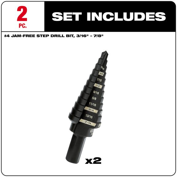 #4 Step Drill Bit Set, 2 Piece image number 1