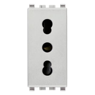 Vimar Eikon 2P+E 16A Italian P17/11 SICURY Socket Outlet, Next (Silver)