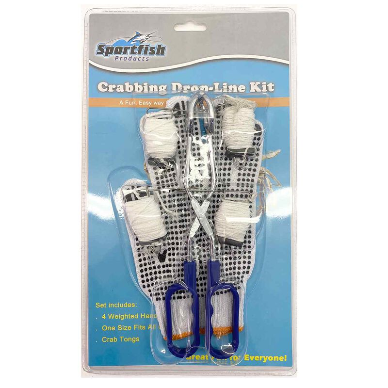  Crabbing Drop line Kit 6 Piece with Tongs and Glove Included :  Sports & Outdoors
