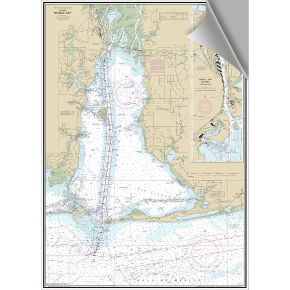 Mobile Bay Decorative Nautical Chart image number 0
